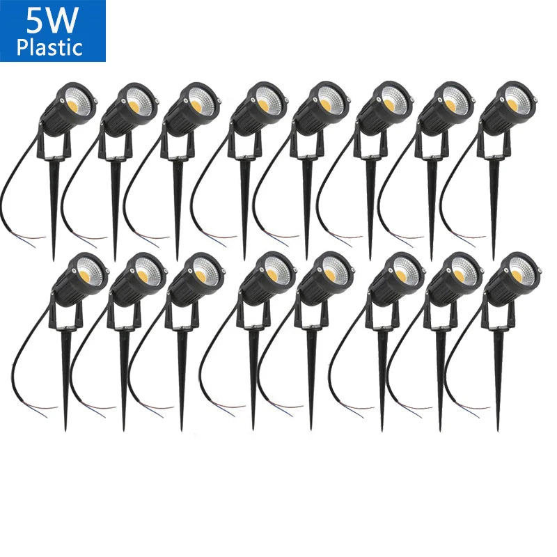 LED Garden Lawn Spike Light 5W 10W 15W 20W IP65 90-120lm/W AC 85-265V DC 12-24V Warm Cool RGB