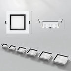 Dimmable Square LED Panel Downlight 9W 12W 18W 24W 36W Epistar 180° 100lm/W AC 110-240V