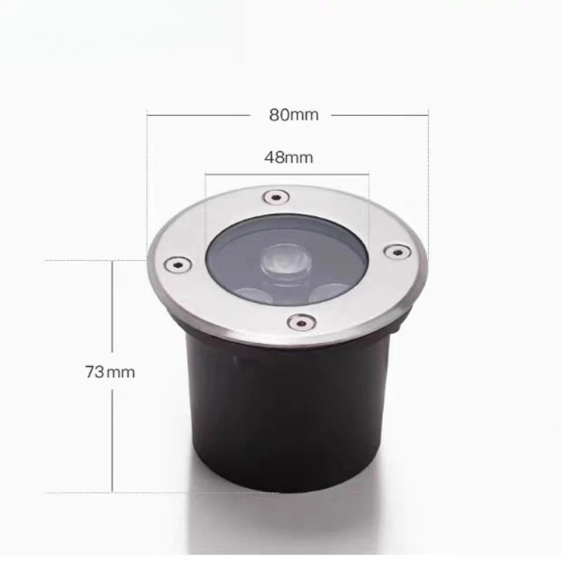 IP67 LED Recessed Ground Spotlight 2W 3W 6W 10W 12W 18W Aluminum Stainless Steel Tempered Glass AC 85-265V or DC 12V 24V Garden Pool