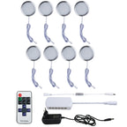 Under Cabinet LED Puck Light 2W DC 12V RF Remote Dimmable Linkable Aluminum PMMA Lens Kitchen Showcase Wardrobe Multi Pack