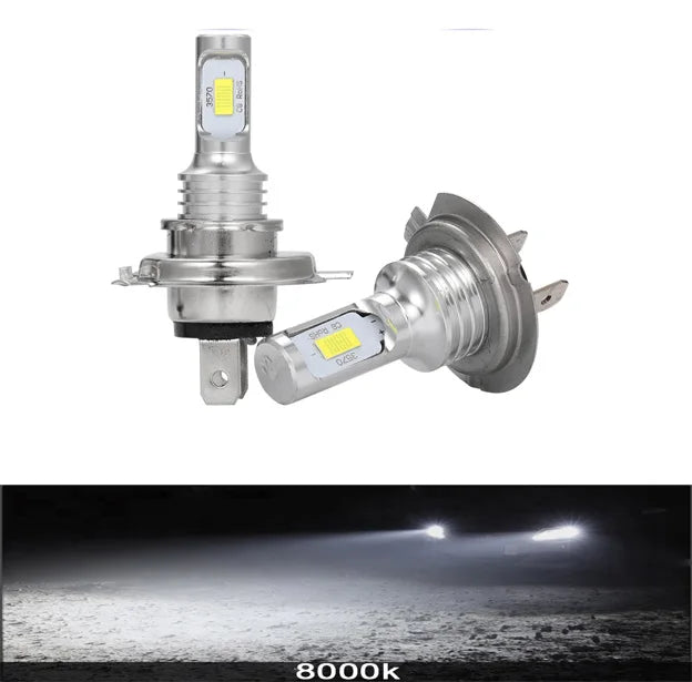 H4 H7 H8 H9 H11 9005 9006 LED Headlight Bulb 3570 CSP 20000lm 80W IP68 DC 12-24V 2-Pack