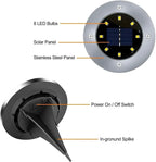 Solar LED Underground Ground Light 8 or 20 LED IP65 Stainless Steel ABS Dusk to Dawn Auto Sensor Warm White Cool White Garden Path Driveway