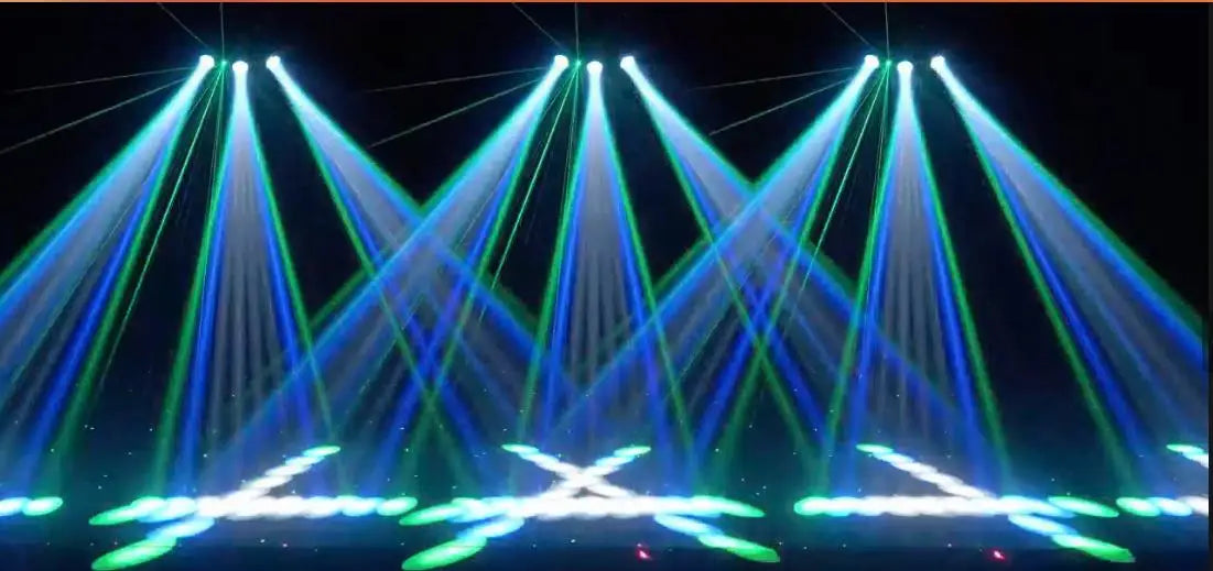30W RGBW LED Airship Stage Light 192 LEDs + Dual Laser DMX512 Sound Auto AC 90-240V