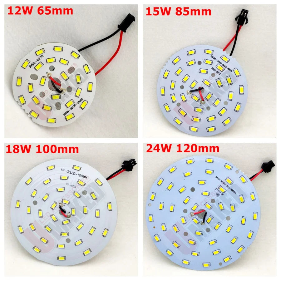 10-Pack SMD5730 LED Lamp Board 3W-24W JST Pre-Welded Connector 32-100mm Warm Natural Cool