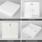 Ultra-Thin LED Flush Mount Ceiling Light 48W 6500K Square Iron Acrylic AC 90-260V