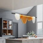 Nordic Minimalist Linear LED Chandelier Iron Acrylic Semi Flush Mount Touch Switch 3 Color Temperatures AC 90-260V Dining Room Bar