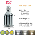 COB LED Spotlight Bulb 5W 7W 10W 15 Degree Epistar Multi Base E26 E12 E14 GU10 B22 Dimmable or Non-Dimmable AC 110V 85-265V Warm Neutral Cool White