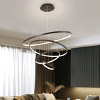 Modern LED Ring Chandelier Iron Brushed Remote Control Dimmable AC 90-260V Dining Bedroom
