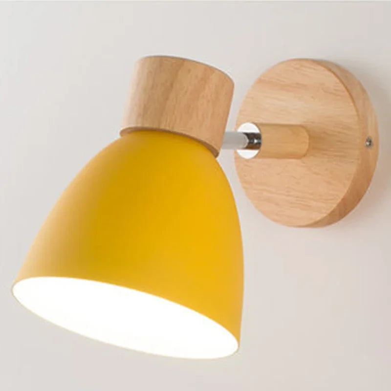 Nordic E26 E27 Wall Sconce Adjustable Steering Head 6 Colors Knob Switch 90-260V Bedroom Living Room