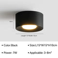 Modern LED Cylinder Surface Mounted Ceiling Spotlight 7W 14W 21W Single Double Triple Head Iron Acrylic AC 90-260V Bedroom Hallway White Black
