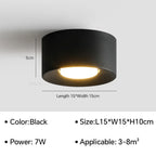 Modern LED Cylinder Surface Mounted Ceiling Spotlight 7W 14W 21W Single Double Triple Head Iron Acrylic AC 90-260V Bedroom Hallway White Black