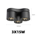 Foldable 360° Rotatable Dimmable COB LED Surface Downlight 7W-16W Double-Head to 32W Black
