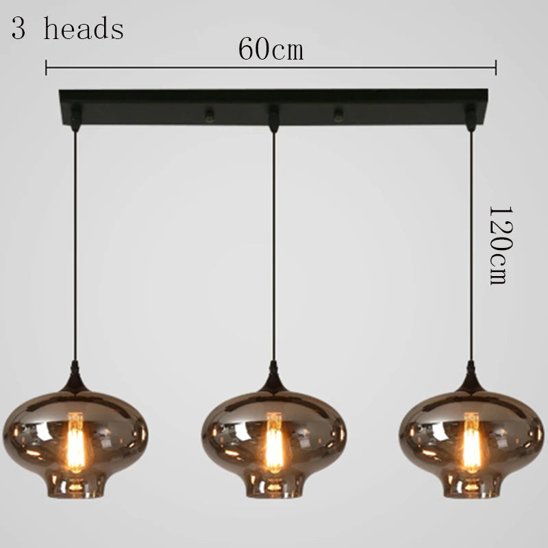 Modern Multi-Head Glass Pendant Chandelier 3 6 8 10 12 Heads 21-114W Dimmable AC 90-265V