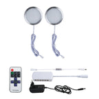 Under Cabinet LED Puck Light 2W DC 12V RF Remote Dimmable Linkable Aluminum PMMA Lens Kitchen Showcase Wardrobe Multi Pack