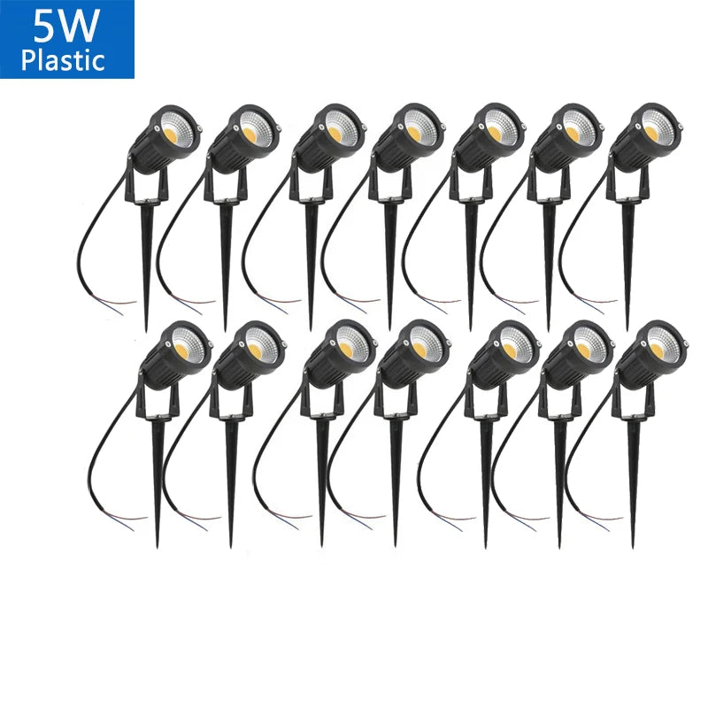 LED Garden Lawn Spike Light 5W 10W 15W 20W IP65 90-120lm/W AC 85-265V DC 12-24V Warm Cool RGB