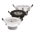 Multi-LED COB Recessed Downlight 9W-21W 30° Dimmable AC 110-220V White Black Silver 68-98mm