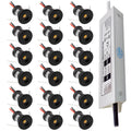 9-18 Pack 1W DC 12V Mini Recessed LED Spotlight Kit IP65 15mm Cutout 30° 120° AC Power Supply