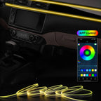 USB RGB LED Car Interior Atmosphere Light Strip 2M 3M APP and Button Control 360 Degree Flexible Neon Ambient Lamp