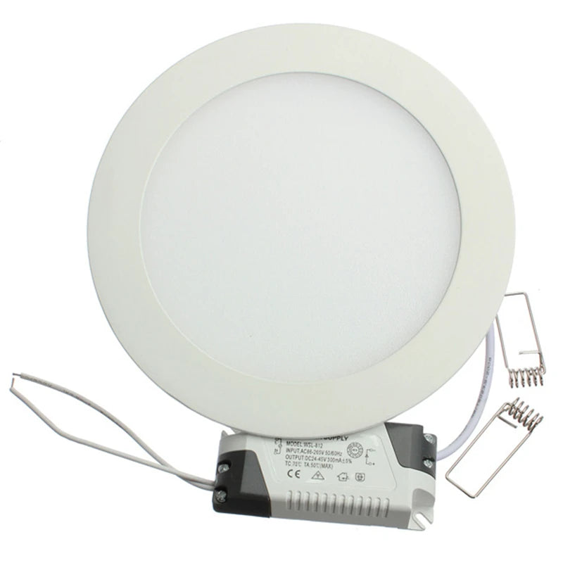 Ultra-Thin LED Recessed Panel Downlight 3W 4W 6W 9W 12W 15W 25W Round Square 85-265V