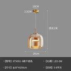 Nordic Minimalist Iron Glass Pendant Chandelier E26 E27 38cm Single Head Dimmable AC 90-260V