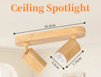 Wood Grain GU10 LED Ceiling Spotlight 25W Max 350 Degree Horizontal 90 Degree Vertical Adjustable AC 85-265V Single or Double Head Foyer Bedroom Kitchen