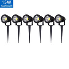 LED Garden Lawn Spike Light 5W 10W 15W 20W IP65 90-120lm/W AC 85-265V DC 12-24V Warm Cool RGB