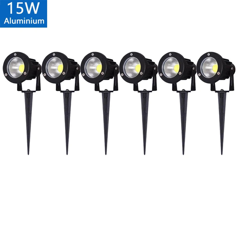 LED Garden Lawn Spike Light 5W 10W 15W 20W IP65 90-120lm/W AC 85-265V DC 12-24V Warm Cool RGB