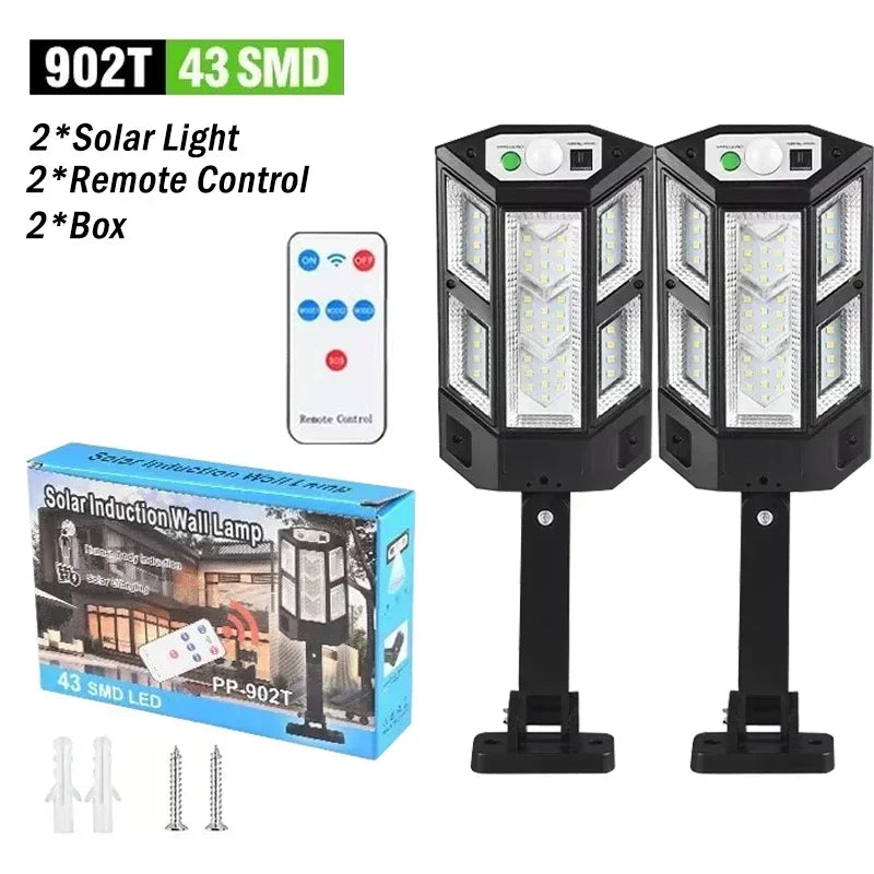 BALDR COB Solar LED Wall Light 1500lm 270° PIR 3-Mode Remote IP65 2200mAh 227x84mm