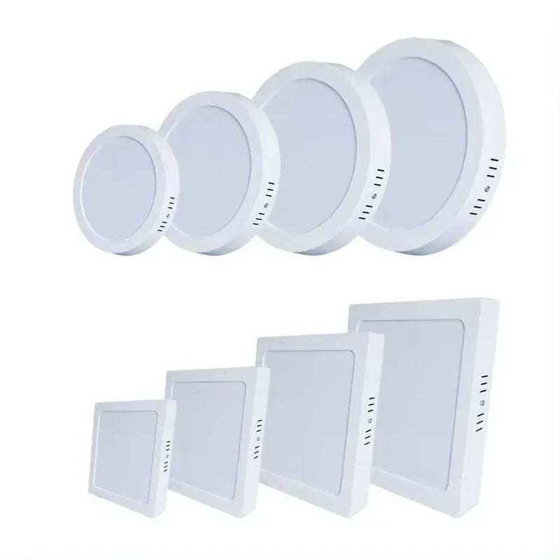 Surface-Mount Square LED Panel Light 6W 12W 18W 24W 120° PF97% AC 85-265V Driver Included