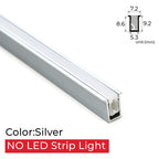 Ultra Thin LED Aluminum Channel Profile Silicone Diffuser Recessed or Surface Mount DC 12V Cabinet Closet Bar Light 30cm 40cm 50cm 100cm