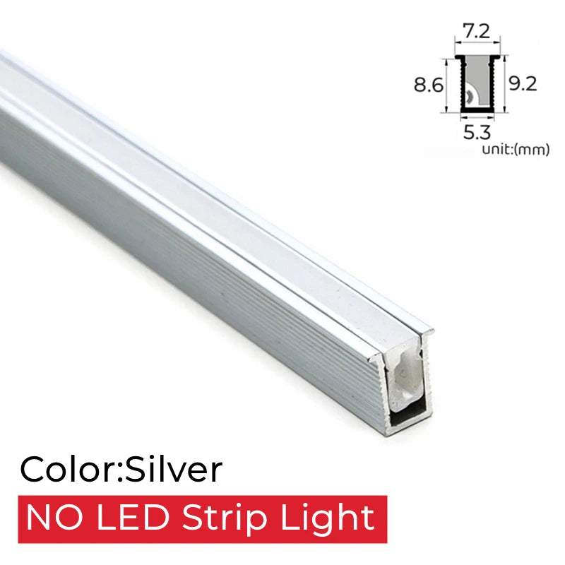 Ultra Thin LED Aluminum Channel Profile Silicone Diffuser Recessed or Surface Mount DC 12V Cabinet Closet Bar Light 30cm 40cm 50cm 100cm