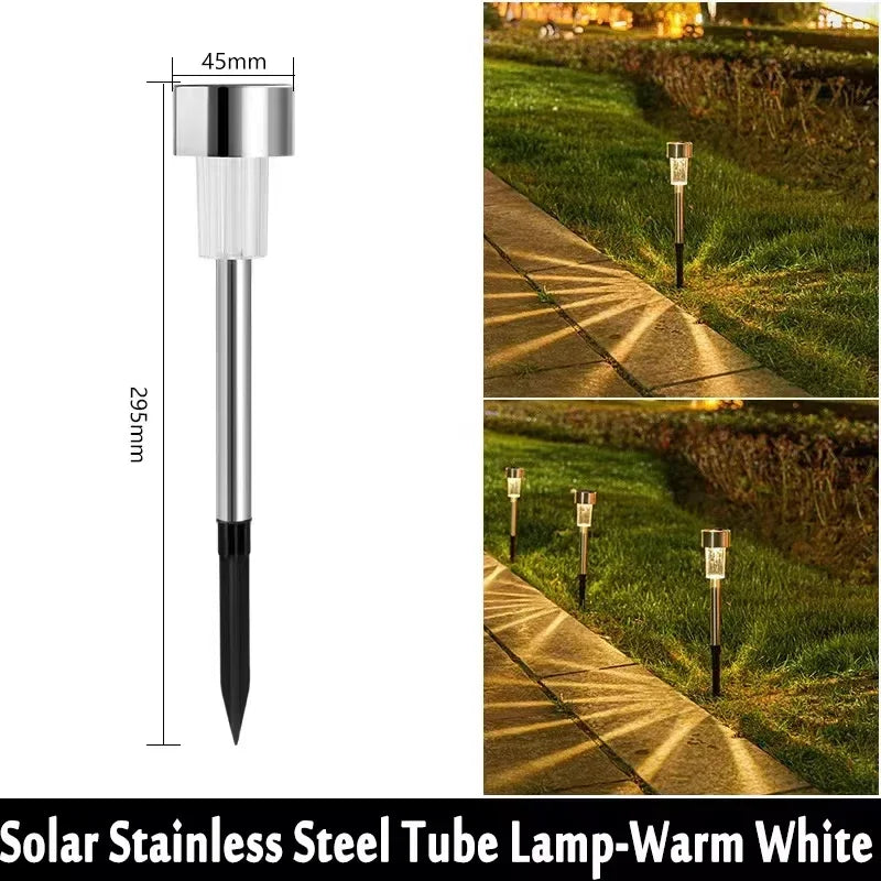 Solar Garden Stake Light IP55 Auto Dusk-Dawn 6-8hr H29.5cm ABS Stainless Steel Pathway