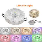Crystal G4 LED Flush Mount Ceiling Light 5W 10cm Round Chrome Metal Embedded AC 85-250V Corridor Porch Balcony Bedroom
