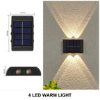 Solar LED Wall Lamp IP65 Waterproof Up and Down Light ABS PC Polycrystalline Panel Auto Dusk to Dawn Garden Yard Balcony