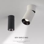 Dimmable Rotatable COB LED Surface Mounted Downlight 7W 10W 12W 15W 18W 20W Frosted Aluminum Knob Switch CRI 90 IP42 AC 85-265V Black