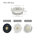 Dimmable COB LED Recessed Downlight 3W 5W 7W 10W 12W Aluminum 60 Degree AC 110-220V Warm White Neutral White Cool White White Silver Black