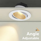 COB LED Recessed Dimmable Downlight 6W 9W 12W 15W CRI 90 105-110lm/W 25-45° AC 85-265V