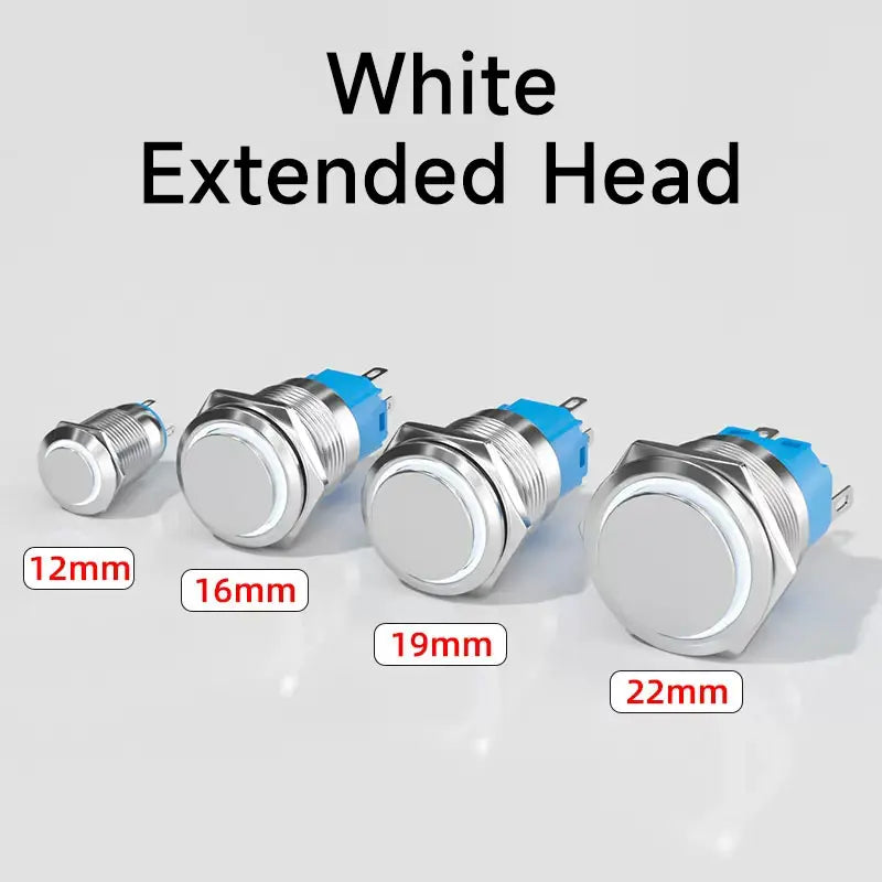 IP65 LED Illuminated Metal Push Button Switch 12mm 16mm 19mm 22mm 1-3A Momentary Latching 5 Colors