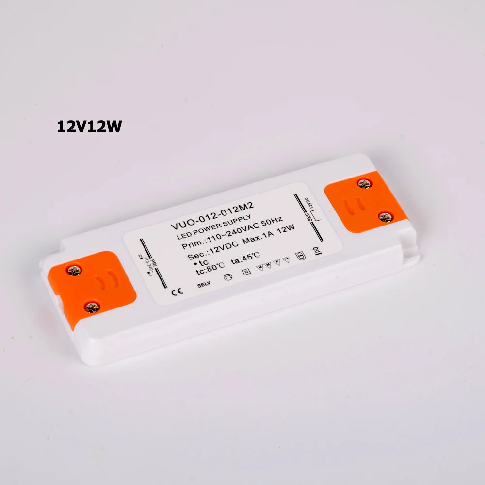 Ultra-Slim LED Driver Transformer 6W 12W 15W 20W 30W 50W 60W AC 110-240V to DC 12V 24V