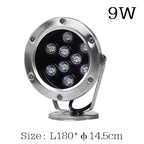 IP68 LED Underwater Pool Light 3W-24W DC 24V 180° RGB Remote Stainless Steel Tempered Glass