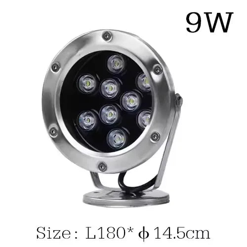 IP68 LED Underwater Pool Light 3W-24W DC 24V 180° RGB Remote Stainless Steel Tempered Glass