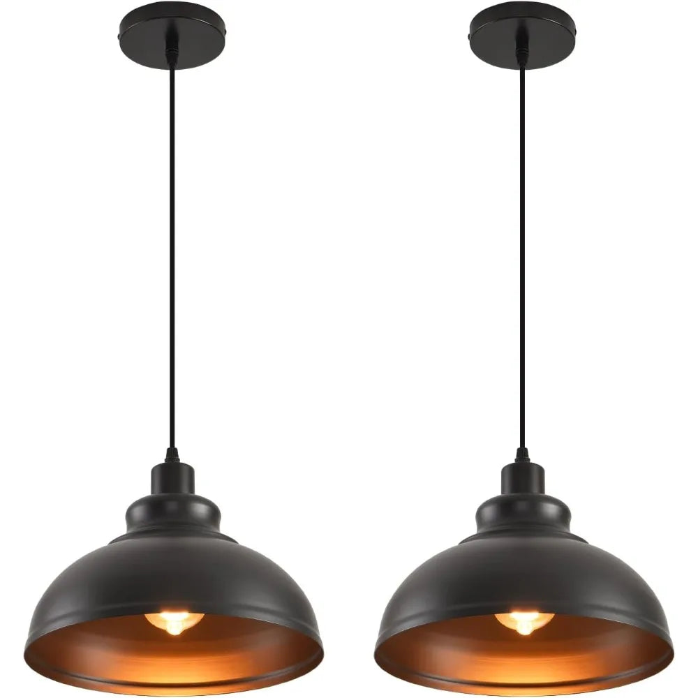 Vintage Industrial Iron Pendant Chandelier E26 Single Head Semi Flush Mount Touch Switch AC 90-260V Kitchen Dining Room Bar