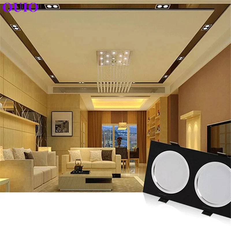 Dimmable Anti-Glare COB LED Recessed Downlight 14W 20W 24W Dual Head Epistar 85-265V