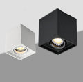 Square Surface-Mount LED Downlight 7W 12W Replaceable GU10 360° Pivot CRI 90+ AC 85-265V