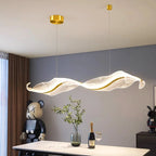 Modern Linear LED Pendant Chandelier 30-90W Ironware Acrylic 4-Mode Dimmable AC 90-265V