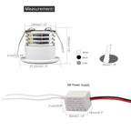Mini COB LED Recessed Spotlight 3W 270lm D37mm 29mm Cutout AC 90-260V Dimmable 10 Pack