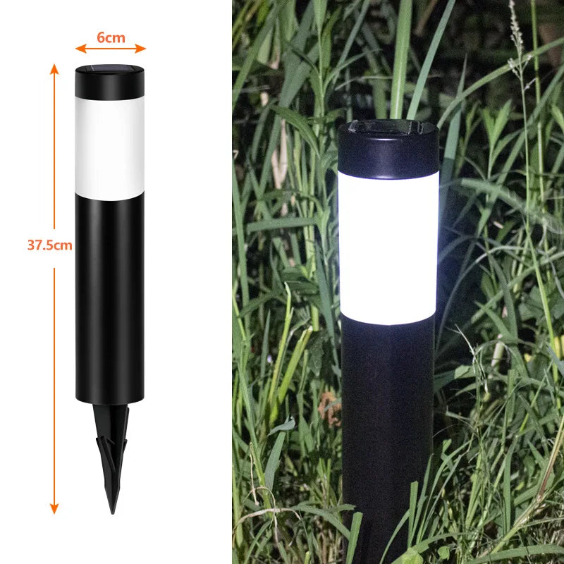 Solar LED Floor Lawn Lamp IP65 Waterproof Motion Sensor Stainless Steel Plastic Outdoor Garden Landscape Path Light