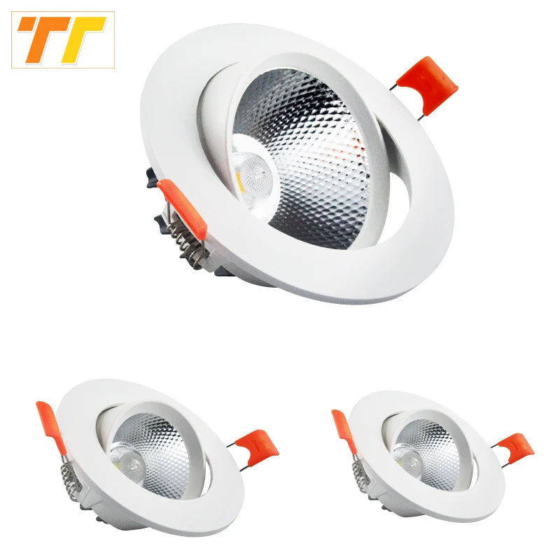 Dimmable COB LED Recessed Downlight 3W 5W 7W 9W 12W 15W 18W 24W Epistar 60° CRI 85+ 85-265V