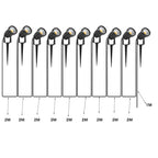 LED Garden Spotlight Set 5W per Head IP65 360° Adjustable Stake AC 100-240V Warm White