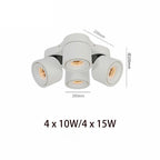 90° Fold 350° Rotate Dimmable COB LED Ceiling Downlight 10W 15W CRI 90+ AC 85-265V Black